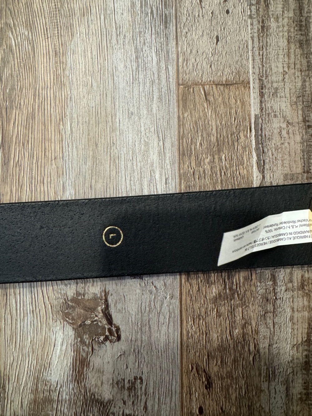 JCREW Black Pebbled Leather Belt with Gold Oval Buckle size L - Picture 4 of 8